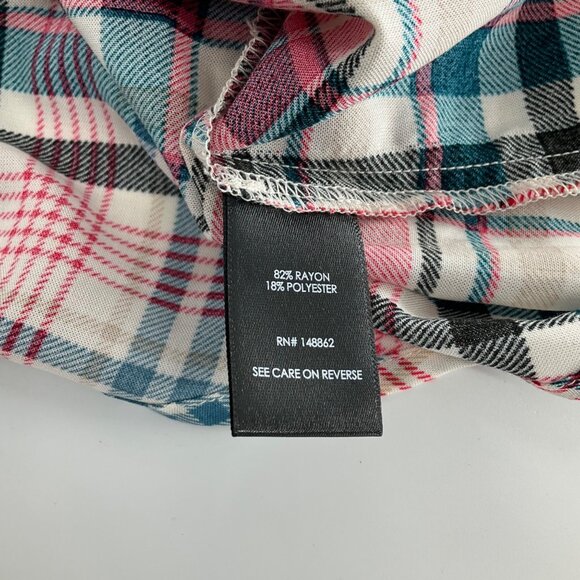 Torrid Plaid Sleeveless Tank Top Crisscross Back plus Size 4 4X  24 holiday red - Picture 4 of 11